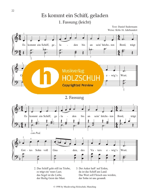 Es kommt ein Schiff gefahren